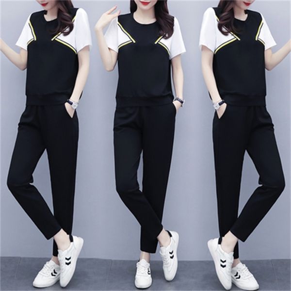 

casual summer clothes korean women's tracksuit femme 4iyb, White