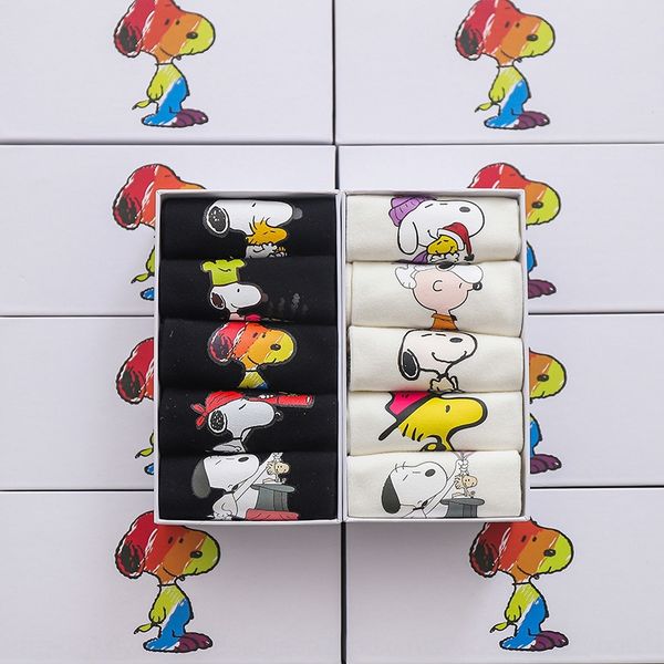 

новая личность невидима лодка собака чарли браун японской и корейской моды лодка sockssocks и socksins мультфильм подарочной коробке носки m, Black