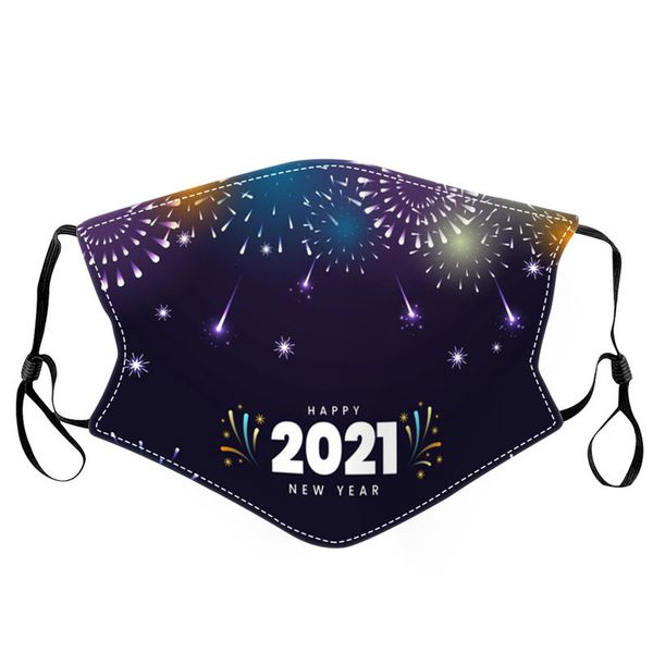 

u9m9mu designer new yesars fashion face mask print colorful firworks 2021 cheers man woman masks dust pm2.5 adjus n