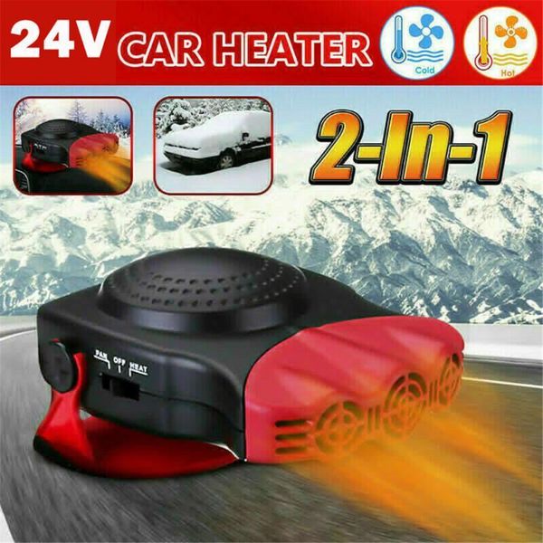 

2 in 1 24v 200w auto car heater portable car heater heating fan with swing-out handle cooling fan 3-outlet defrosts defogger#lr11