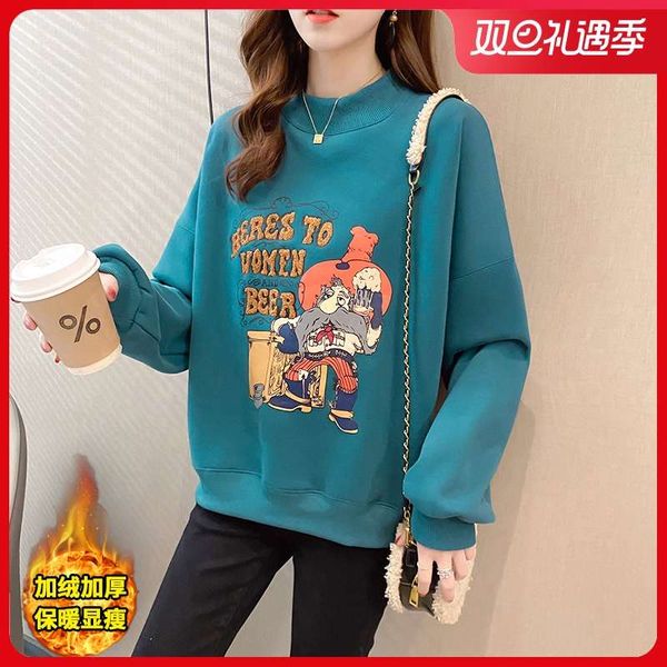 

cashmere sweater women's winter thickened korean loose foreign style 2020 new design short pullover top, Black
