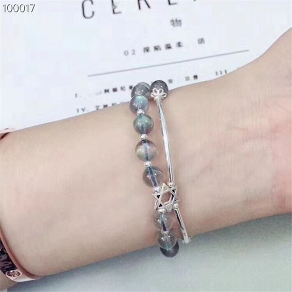 

s925 moonstone lapis double-layer six star crystal hand jewelry s925 silver moonstone lapis double-layer six star bracelet bracelet silver c, Golden;silver