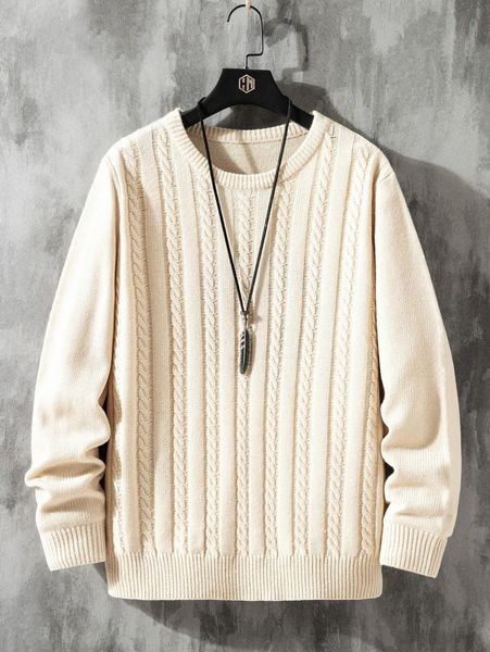 

men cable knit sweater v4ar#, White;black