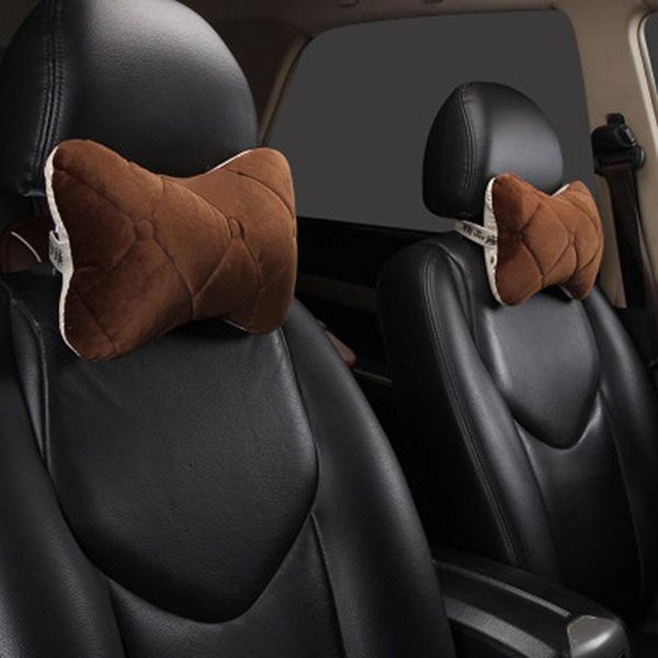 

short plush car seat neck support pillow pp cotton car headrest pillows auto safety head bone cushion interior accessories