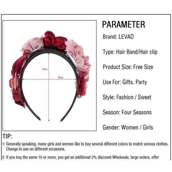

levao bridal garland headpiece solid flower headband party wreath hairbands lady girls hair accessories corolla crown h jllpmg