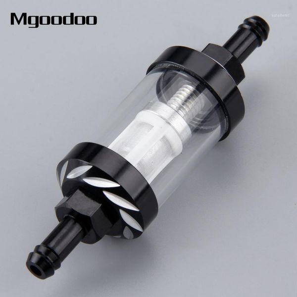 

mgoodoo 1pc 8mm universal 9.8*2.8cm petrol gas fuel filter cleaner for motorcycle pit dirt bike atv aluminium 8mm fuel filter1