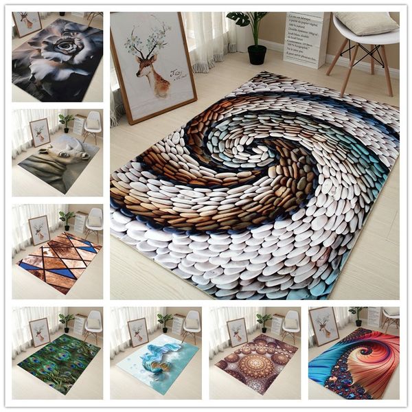 

80*120cm creative europe type 3d printing carpet hallway doormat anti - slip bathroom carpet absorb water kitchen mat/rug