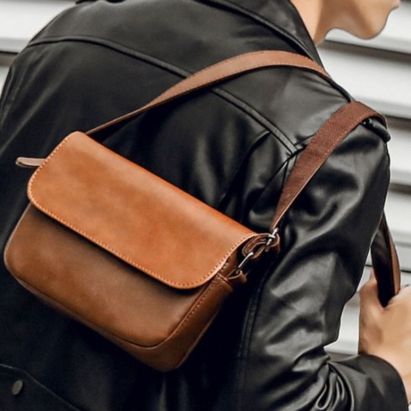 

fashion men pu leather shoulder bag fanny packs women messenger bags luxury business crossbody chest bag purse handbags ly2202