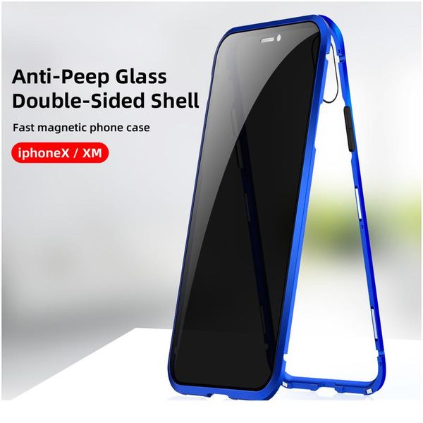 

magnetic privacy glass case for iphone 11 xr xs max case anti-spy 360 protective magnet case for iphone 11 1 bbyqjg