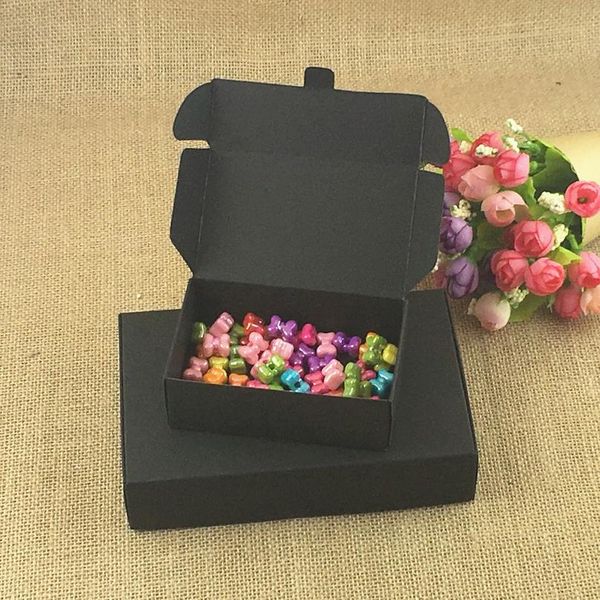

24pcs/lot black carton kraft paper tab-lock box white wedding gift packing box wedding candy box party favors so bbyabl