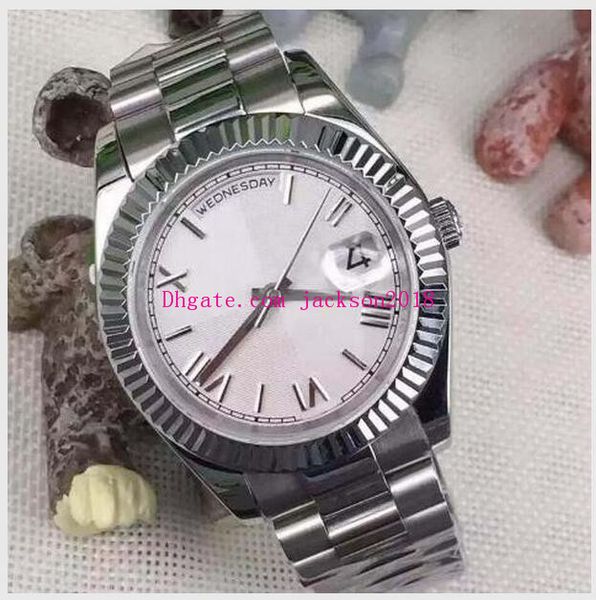 

luxury men's watches 18k gold sapphire cystal roman number men watches automatic mechanical movement male wristwatch, Slivery;brown