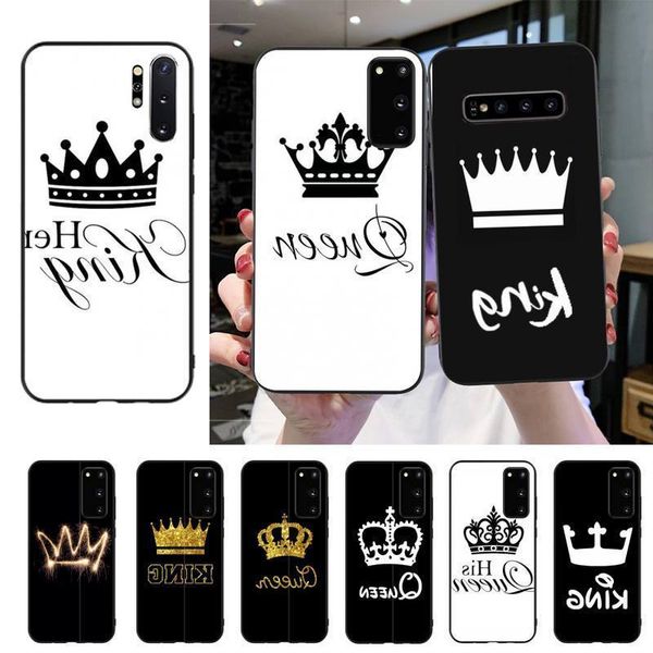 

htxian king and queen coque shell phone case for samsung s20 s10 s8 s9 plus s7 s6 s5 note10 note9 s10lite