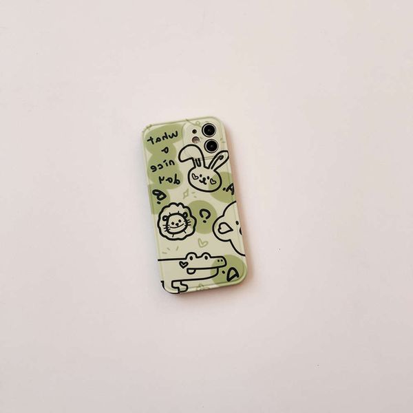 

1dwjapan and south korea ins wind line animal suitable for 12pro max 11 mobile phone shell vip x / xr cartoon xsmax all inclusive softvio