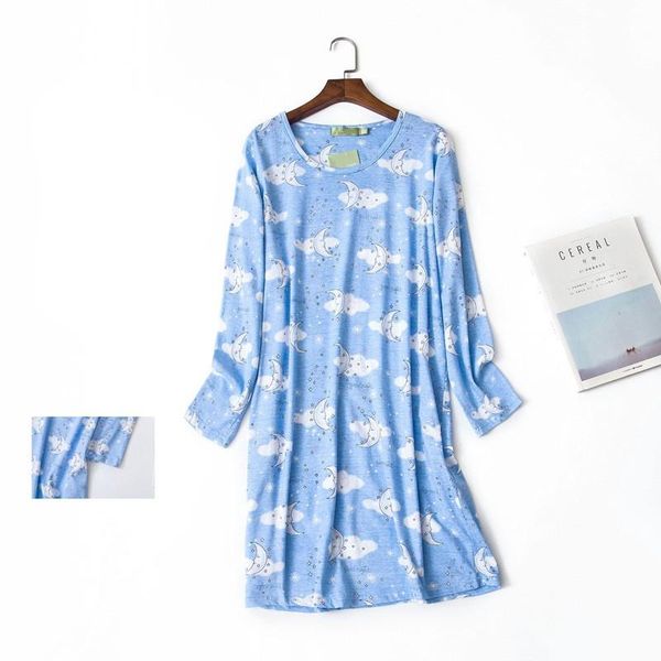 

cotton nightdress femme nightgown women cartoon nightwear big size long sleeve round collar sleepwear 2020 winter, Black;red