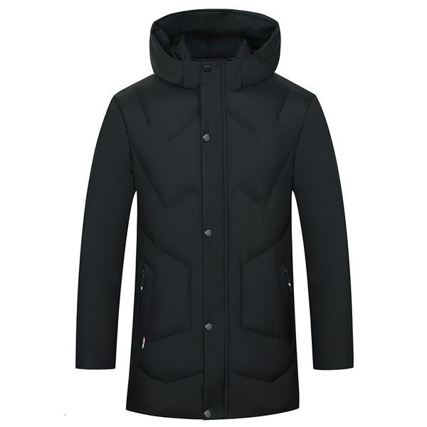

2021 new fashion hooded warm keep cotton coat young men casual winter parkas 5i3j, Black