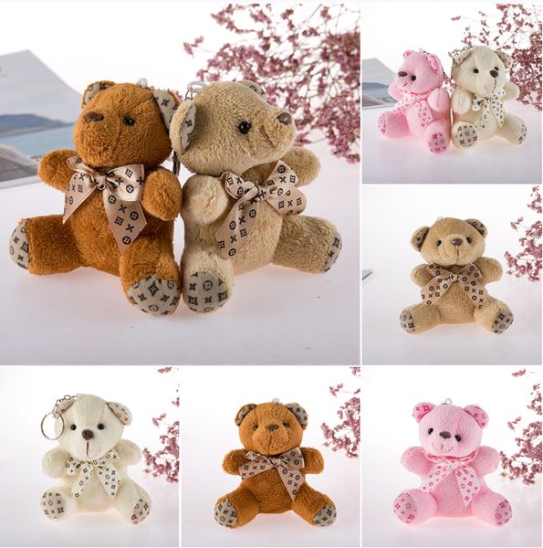 

10cm plush toys teddy bear pendant key chain toy stuffed animals soft plush small bear bag accessories keychain plush doll ragdoll gifts