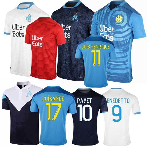 

20 21 marseille maillots de foot soccer jersey benedetto payet cuisance home away 3rd 2020 2021 football training marseille shirt s-4xl, Black;yellow
