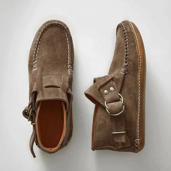 

women flocks ankle boots 2020 woman leopard buckle flats women's casual ladies travel sewing footwear female shoes plus size, Black;red