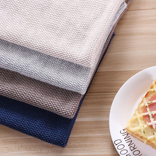 

cotton napkin placematdyed dish towel with hand-made tassel napkin towel dishtowel kitchen cleaning cloth1