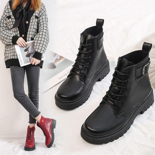 

martin boots womenshoes autumn nian autumn shoes & winter plus velvet versatile british sh lady shoes -40, Black