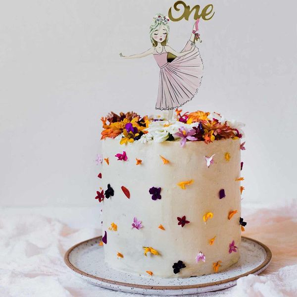 

other festive & party supplies baby girls 1st happy birthday cake er cute dancing one for decorations