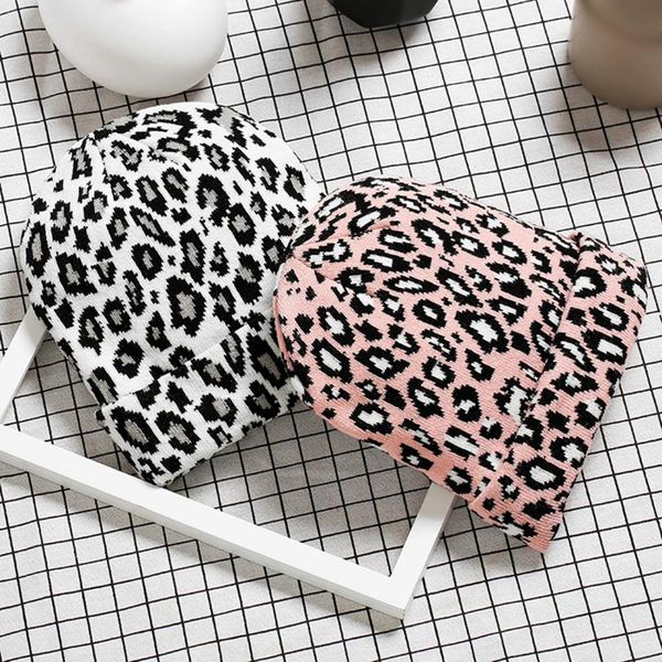 

корейский женщины трикотажные hat leopard печатные мода шерстяной hat осень зима новый вязания согрей skullies caps, Blue;gray