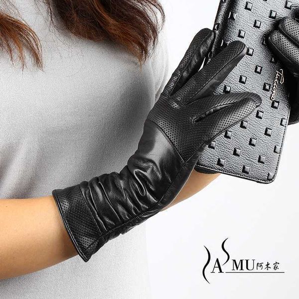 

female women winter leather gloves new fashion black keep warm long special offer ing