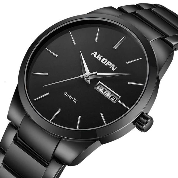 

simple classic business double calendar leisure round dial waterproof steel band quartz men's watch, Slivery;brown