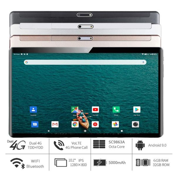 

tablet pc 10.1 inch android 9.0 tablets octa core google play 3g 4g lte phone call gps wifi bluetooth tempered glass 10