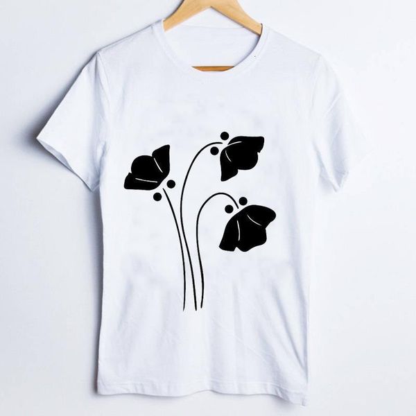 

tees for women print cartoon simple flower fashion short sleeve 90s ladies clothes lady clothing female t shirt t-shirt, White