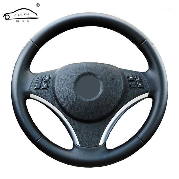 

genuine leather car steering wheel cover for e90 325i 330i 335i e87 120i 130i 120d/steering-wheel handlebar braid1