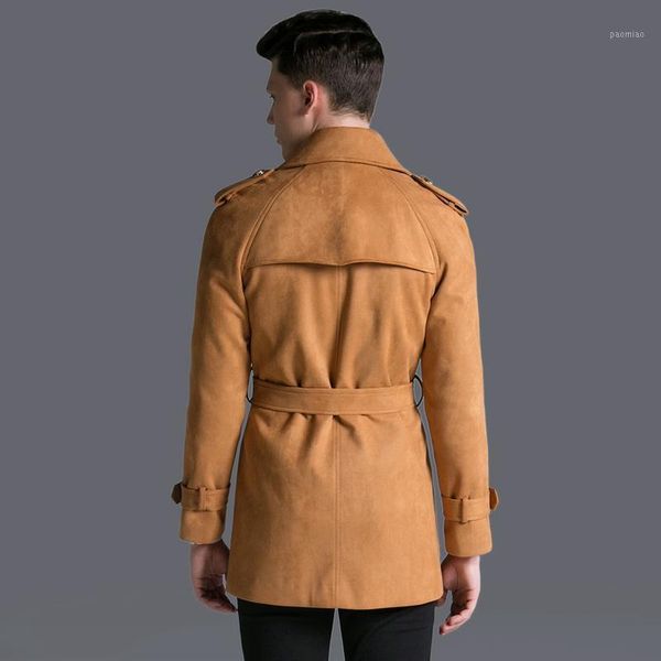 

new windbreaker autumn winter jacket casual double breasted adjustable waist fashion plus size smlxl2xl3xl4xl5xl6xl1, Tan;black