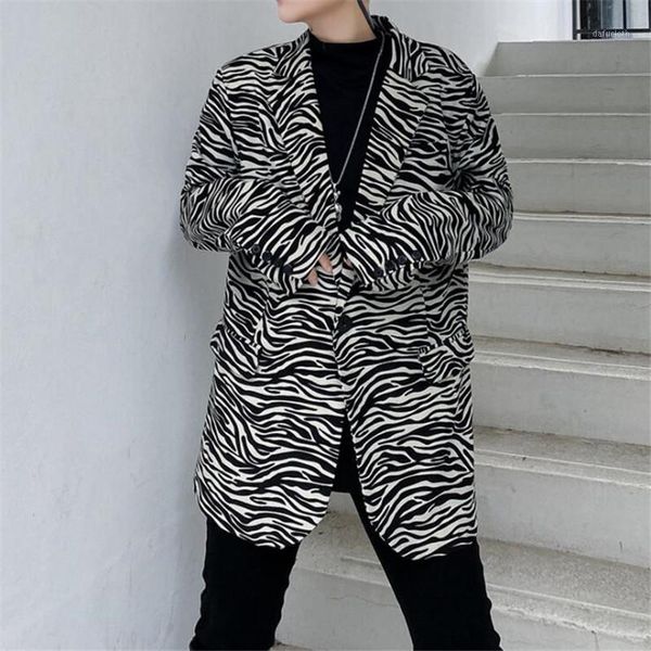 

autumn winter men leopard print casual slim fit blazers punk hip hop suit jackets nightclub dj singer stage costume homme1, White;black