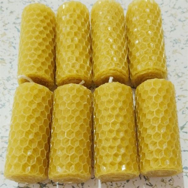 8 peças / lote Handmade Rolled Beeswax Candle Y200531