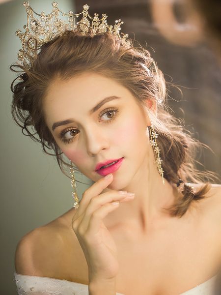 

lcrown queen fan 2020 dress bridal headdress lady 18 year old jewelry high end wedding hair accessories m, Silver