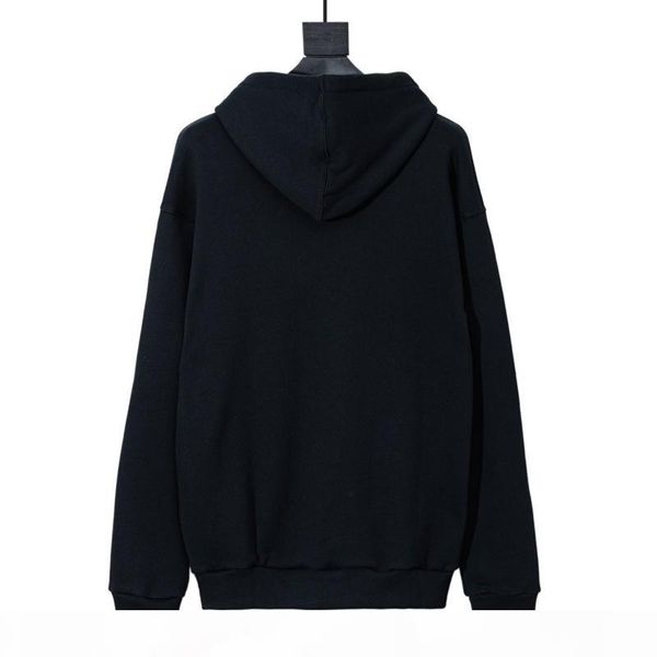 

mens hoodies men women fashion long sleeve hooded jacket sweatshirts mens hooded pullover 2 colors size xs, Black