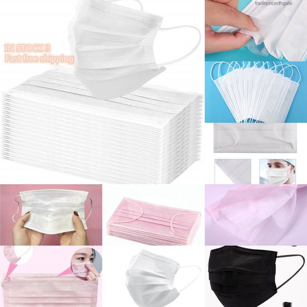 

anti-dust mask stock 3-layers face disposable productive family ship in 24 hours masques black pink white
