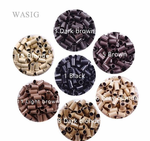 

hair extensions & wigs 1000pcs 3.4*3.0* 6mm 3.5mm flare euro lock copper tubes micro rings links beads for s wmtzoi xhhair, Black