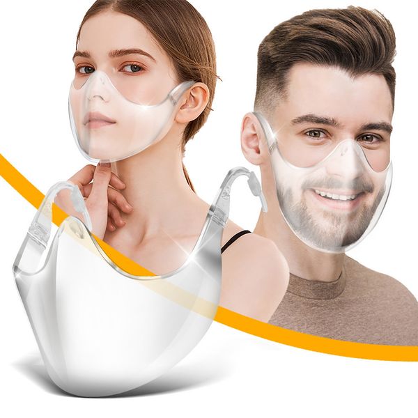 

newmasque women men durable shield combine transparent plastic reusable clear window mouth face caps protective mask