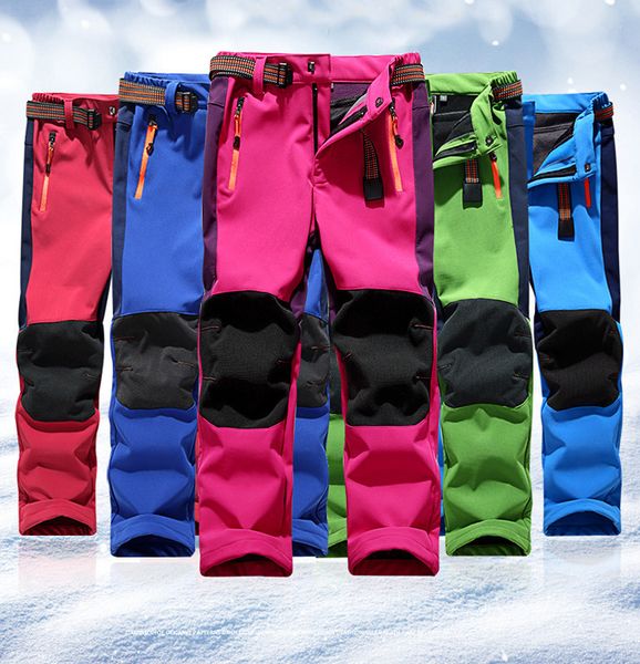 

brand waterproof boys girls pants children outerwear warm trousers sporty climbing trousers for 5-14 years old y200704, Blue