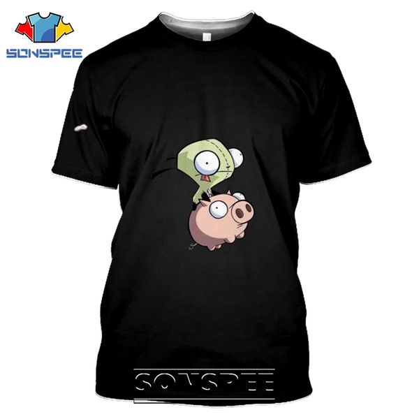

invader zim anime cartoon tv 3d print shirts hentai oversized harajuku men clothing