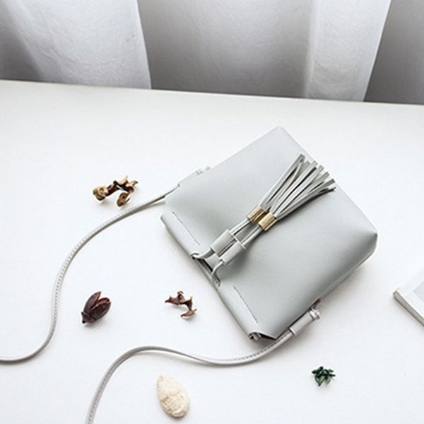 

asds-women's handbag bag pu leather bag female fashion tassel messenger mini mobile wallet