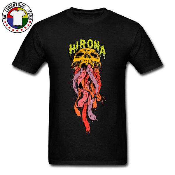 

hirona skull barfing cats full color round neck fabric breathable homme male punk sport hooded sweatshirt hoodie men t shirt