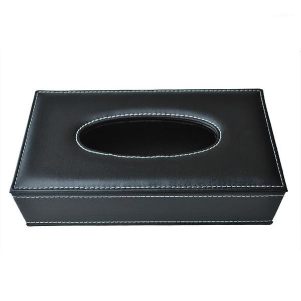 

car home rectangle shaped faux leather case paper tissue box holder black1