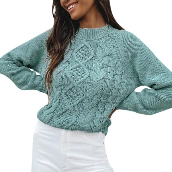 

solid color womens knitting pullovers round neck long sleeve casual jumper elegant slim shaggy ladies sweaters, White;black