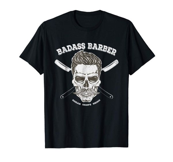 

badass barber skull shear shave shine shirt gift for him summer men funny punk cotton t shirt sport hooded sweatshirt hoodie