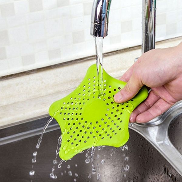 

tools bathroom kitchen silicone sink five-pointed star hair sewer filter sucker floor drains shower colanders strainer
