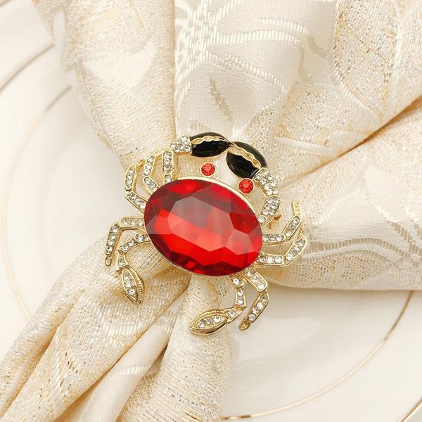 

12pcs l red alloy crystal crab napkin ring napkin ring buckle cloth