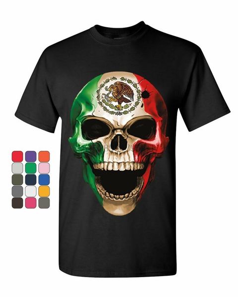 

skull face mexican pride t-shirt mexico ethnic golden eagle flag mens tee shirt sport hooded sweatshirt hoodie