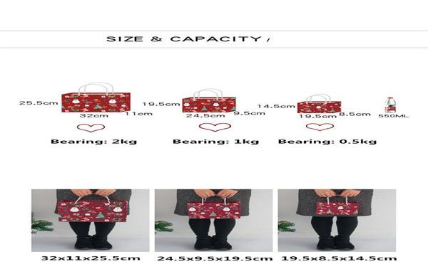 

stobag 10pcs red christmas handle gift bags favor candy chocolate biscuit package handmade baby show cake decoration supplies wmttec